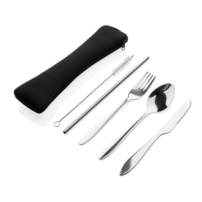 Promotional 4 Pcs Stainless Steel Re-Usable Cutlery Set