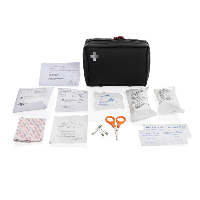 Promotional RCS Recycled Nubuck PU Pouch  First Aid Set