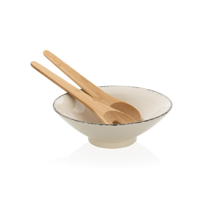 Promotional Ukiyo Salad Bowl With Bamboo Salad Server - Image 2