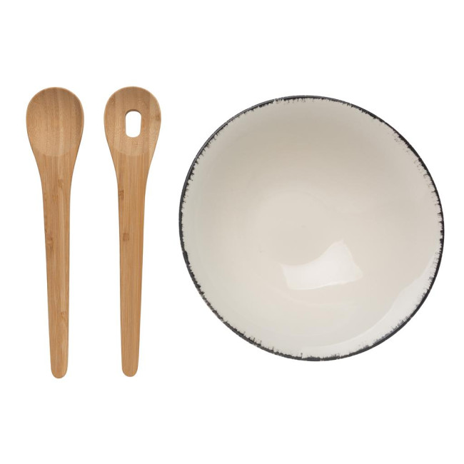 Promotional Ukiyo Salad Bowl With Bamboo Salad Server - Image 1