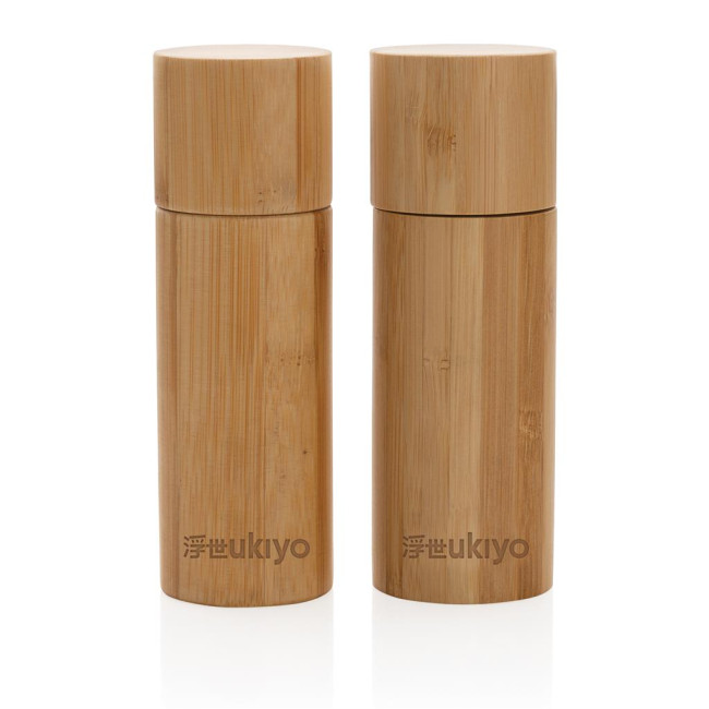 Promotional Ukiyo Bamboo Salt And Pepper Mill Set