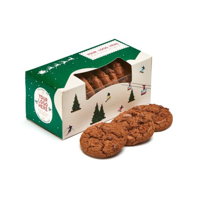 Promotional Winter Eco Biscuit Box Triple Chocolate Chip Biscuits