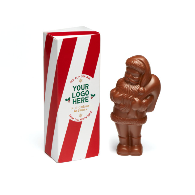 Promotional Winter Eco Flip Top Box 41% Milk Chocolate Santa