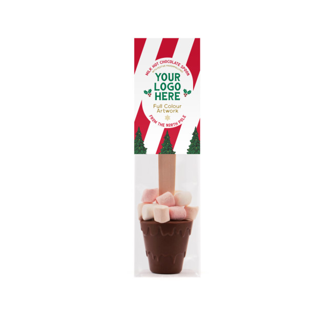 Promotional Eco Info Card Hot Chocolate Spoon With Marshmallows