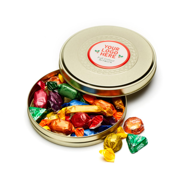 Promotional Shallow Gold Treat Tin Quality Street