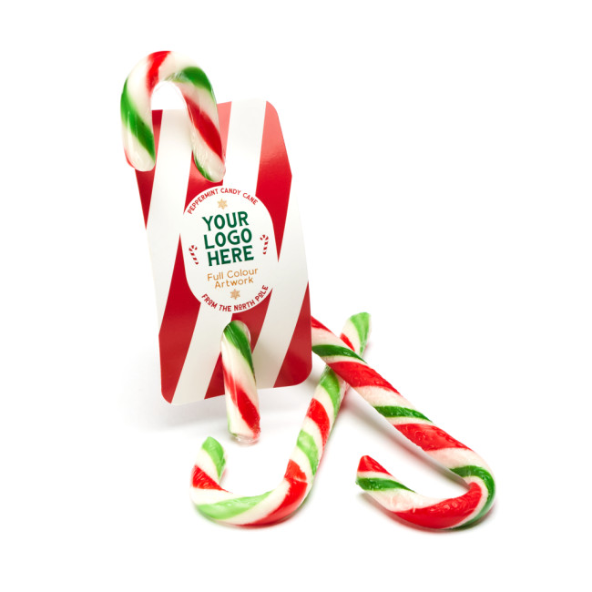 Promotional Info Card Peppermint Candy Cane