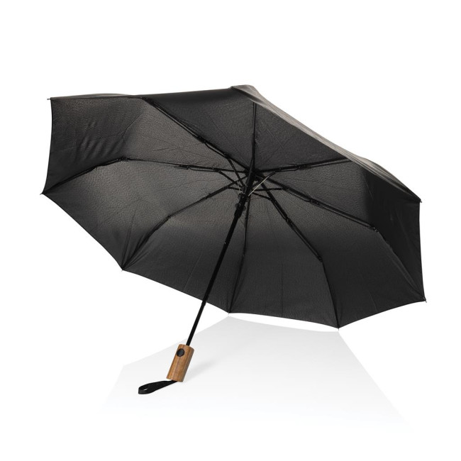 Promotional Kaycey 21" AWARE™ RPET Acacia Wood Mini Auto Open Umbrella - Image 3