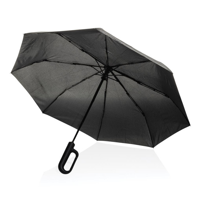 Promotional Yara 21" AWARE™ RPET Solid Colour Umbrella With Carabiner - Image 1