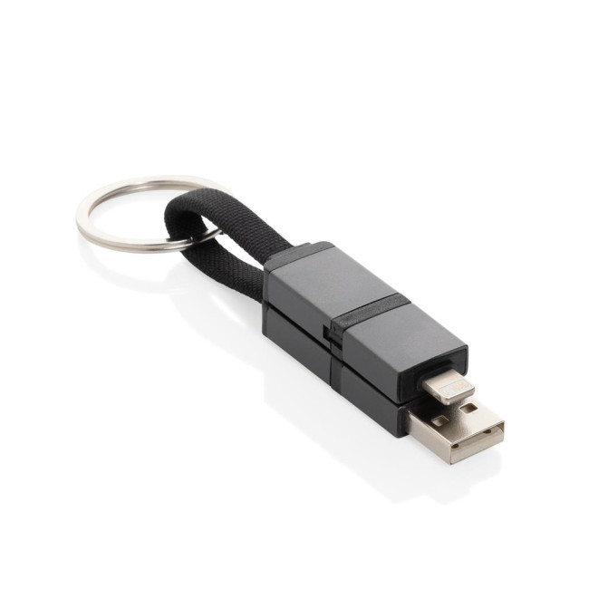 Promotional Terra Recycled Aluminum 4 in 1 Fast Charging Cable 60W