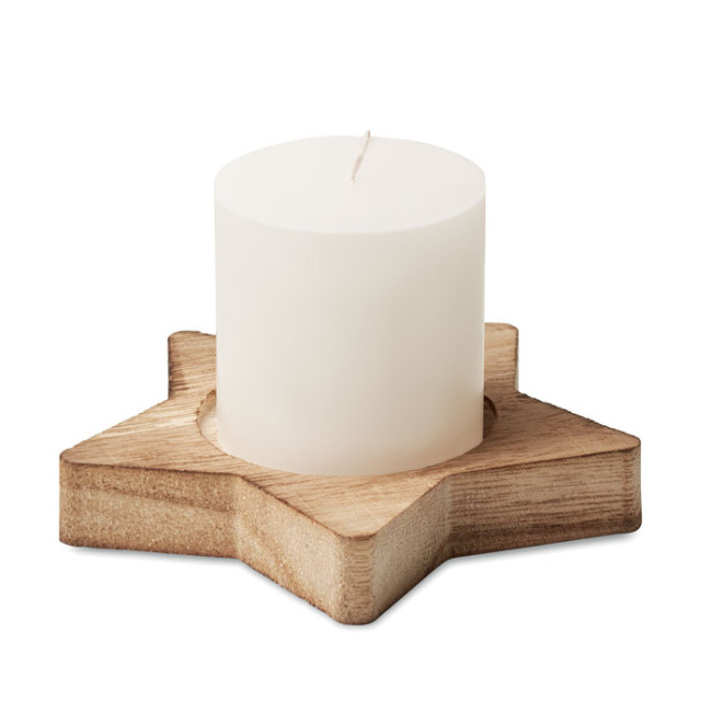 Promotional Candle On Star Wooden Base - Image 2