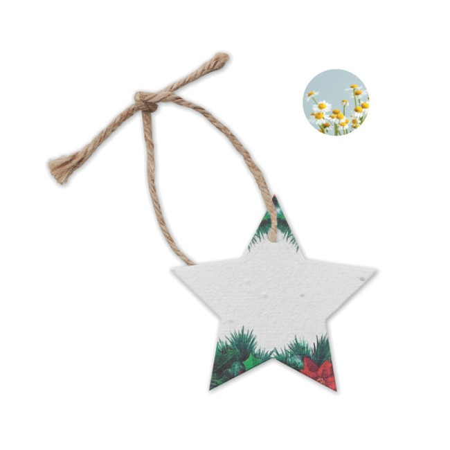 Promotional Seed Paper Xmas Ornament Star