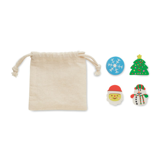 Promotional Set Of 4 Christmas Erasers