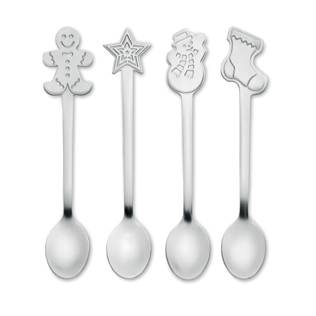 Promotional Set of 4 Christmas Tea Spoons