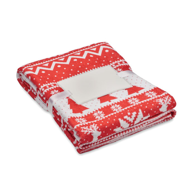 Promotional RPET Fleece Blanket Winter Pattern 190 gr/m² - Image 2