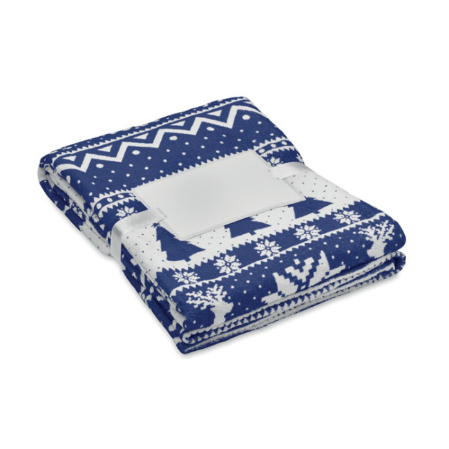 Promotional RPET Fleece Blanket Winter Pattern 190 gr/m² - Image 1