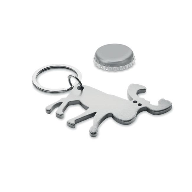 Promotional Reindeer Recycled Aluminium Keyring With Bottle Opener - Image 2