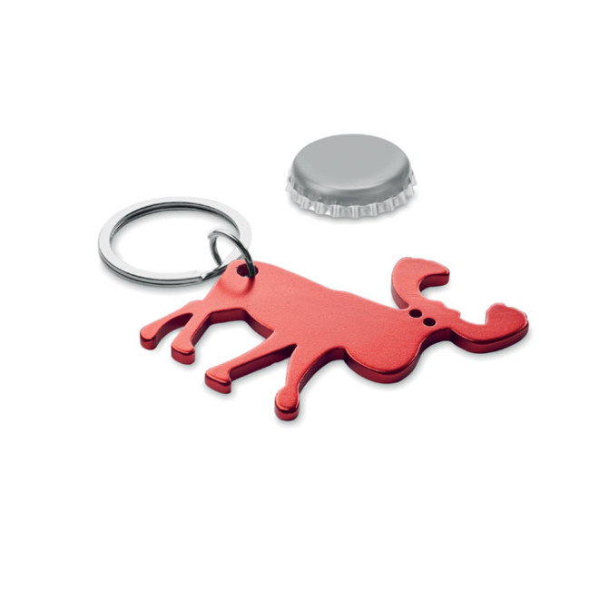 Promotional Reindeer Recycled Aluminium Keyring With Bottle Opener - Image 1