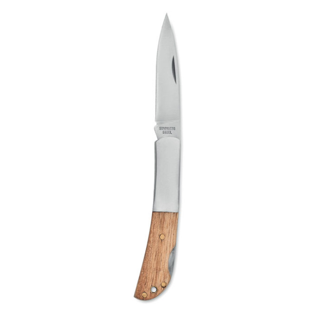 Promotional Foldable Knife In Acacia Wood