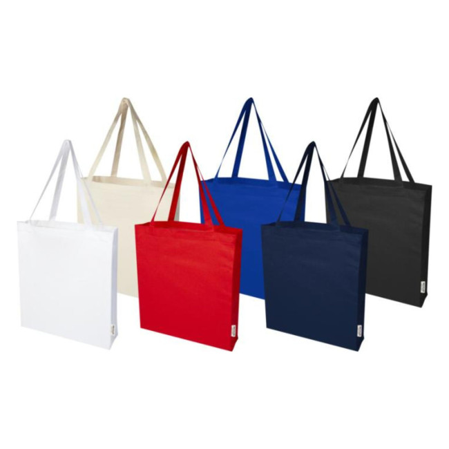 Promotional Madras GRS Recycled Cotton Gusset Tote Bag 140 g/m²