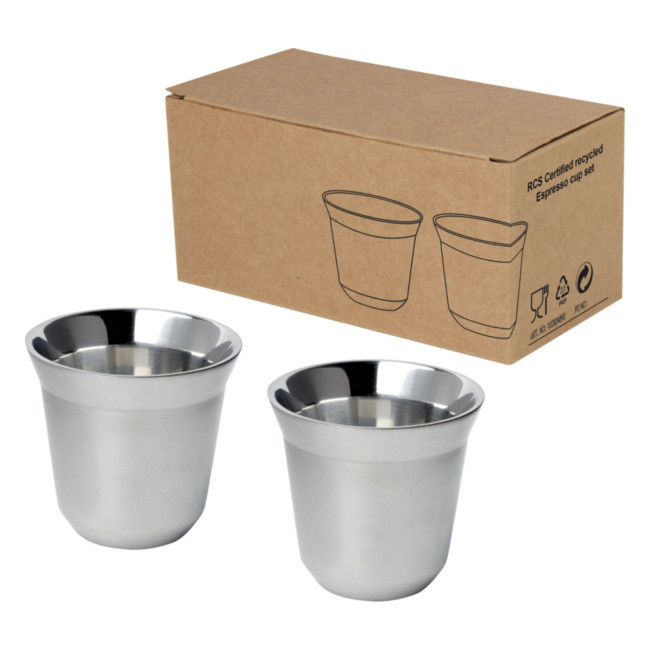 Promotional Duo RCS Stainless Steel Espresso Cup Set 80ml - Image 2