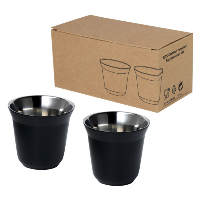 Promotional Duo RCS Stainless Steel Espresso Cup Set 80ml - Image 1