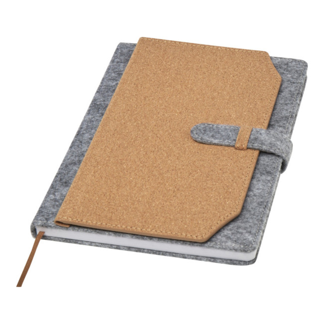 Promotional Viviana A5 Recycled Felt & Cork Notebook