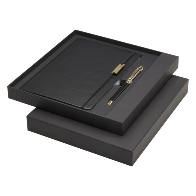 Promotional Legato A5 Notebook With Ballpoint & Rollerball Pen Set  - Image 2