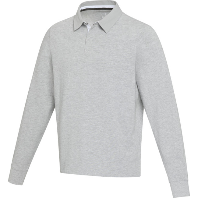 Promotional Clyde Unisex GOTS Organic Rugby Polo Sweatshirt  - Image 5