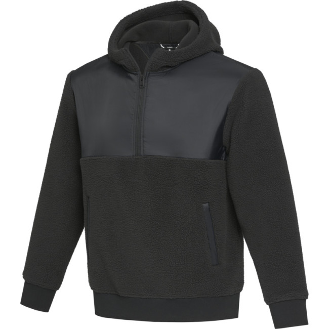 Promotional Evans Unisex Recycled Sherpa Fleece Solid Black