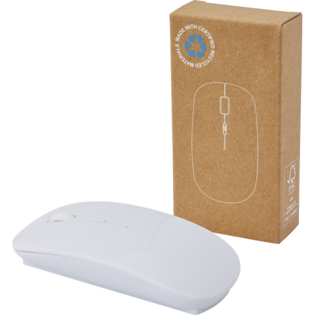 Promotional Menlo RCS Recycled Plastic Wireless Mouse