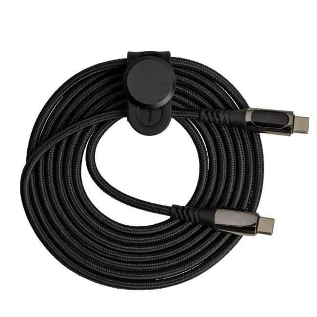 Promotional USB-C Cable With Display and Cable Tie Black 100W - Image 1