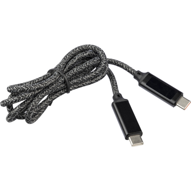 Promotional Nylon Fabric Charging Cable 1m 65W