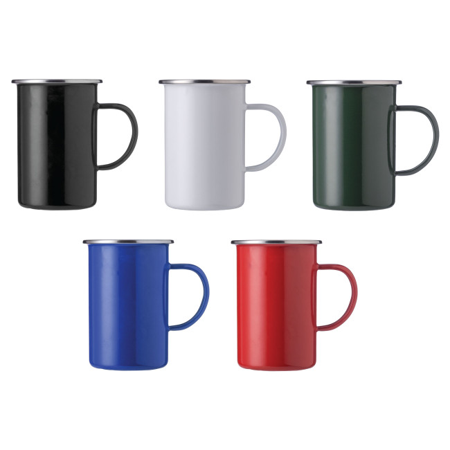 Promotional Enamelled Steel Mug 550ml - Image 1