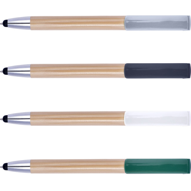 Promotional Bamboo ballpen and stylus - Image 1