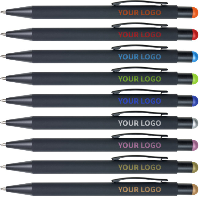 Promotional Rubberised Stylus ballpen - Image 1