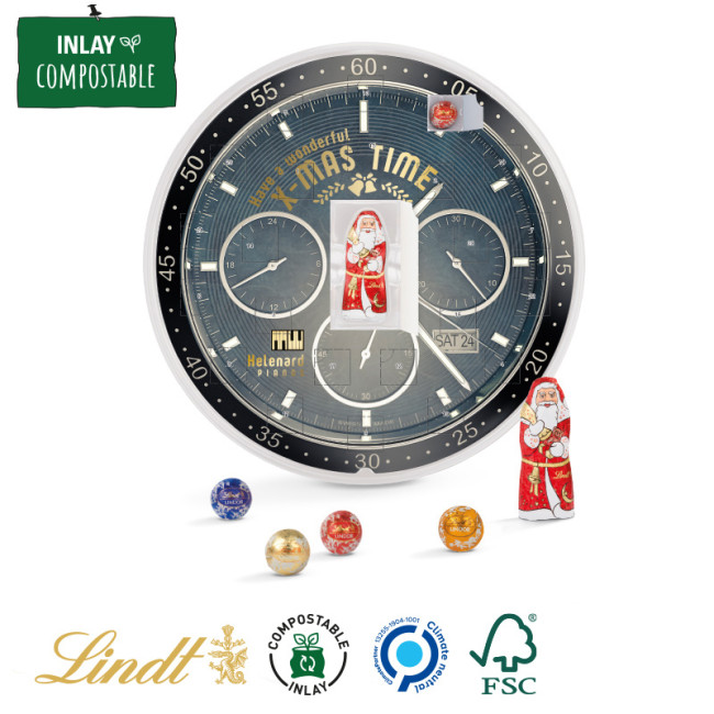 Promotional Round Shape Chocolate Eco Christmas Advent Calendar - Image 1