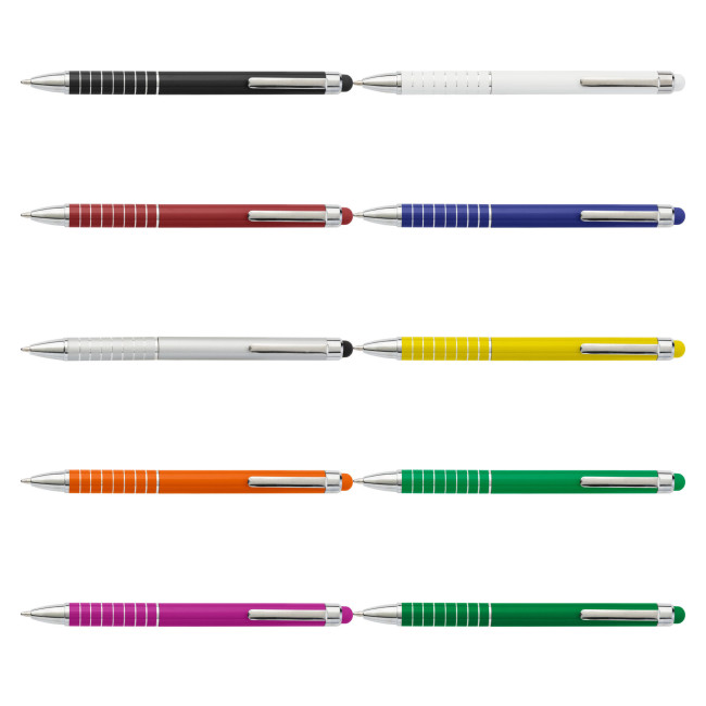 Promotional Aluminium ballpen with stylus - Image 1