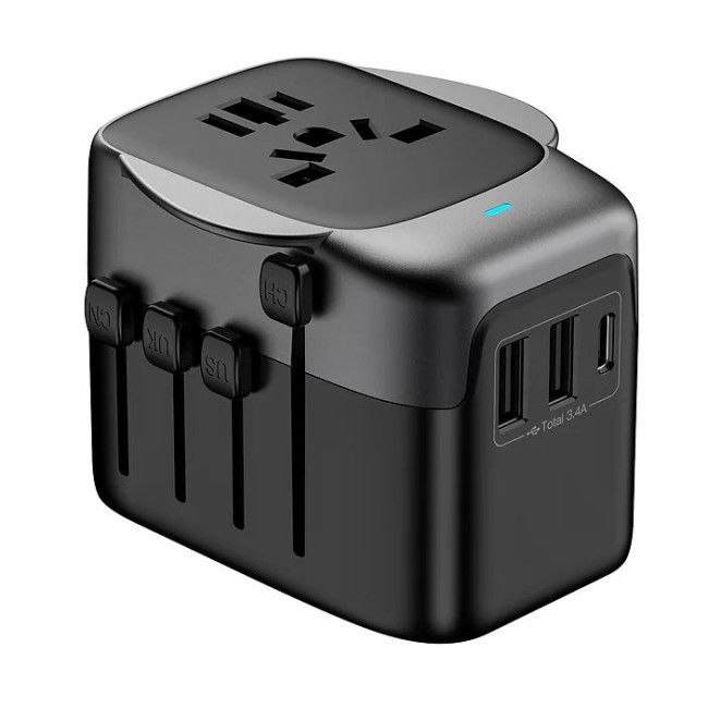 Promotional PowerPro Travel Adapter Recycled Plastic