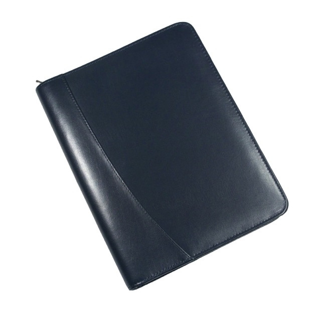 Promotional Biodegradable Leather A5 Zipped Folder - Image 1