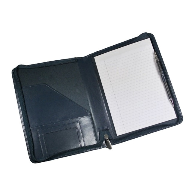 Promotional Biodegradable Leather A5 Zipped Folder - Image 2