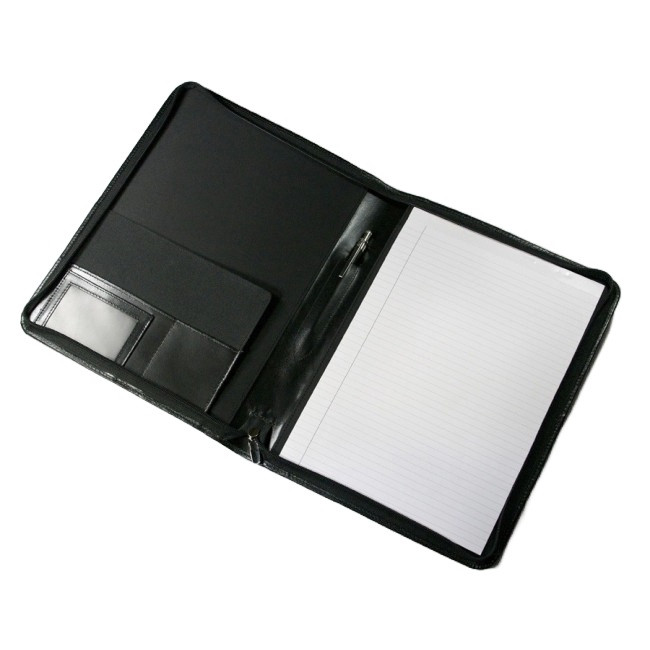 Promotional Biodegradable Leather A4 Zipped Folder - Image 1