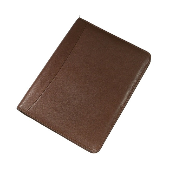 Promotional Melbourne A4 Zipped Folder In Brown - Image 1