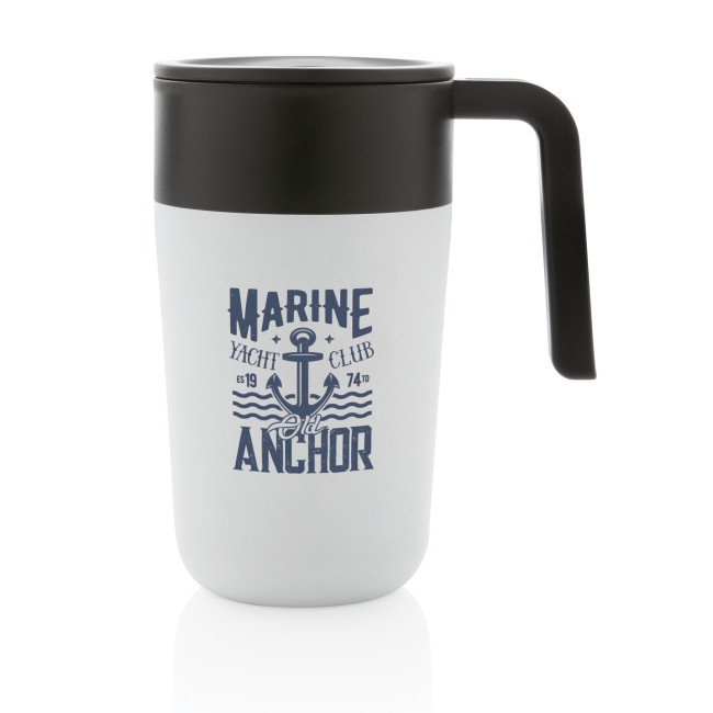 Promotional GRS Recycled PP And SS Mug With Handle 480ml - Image 3