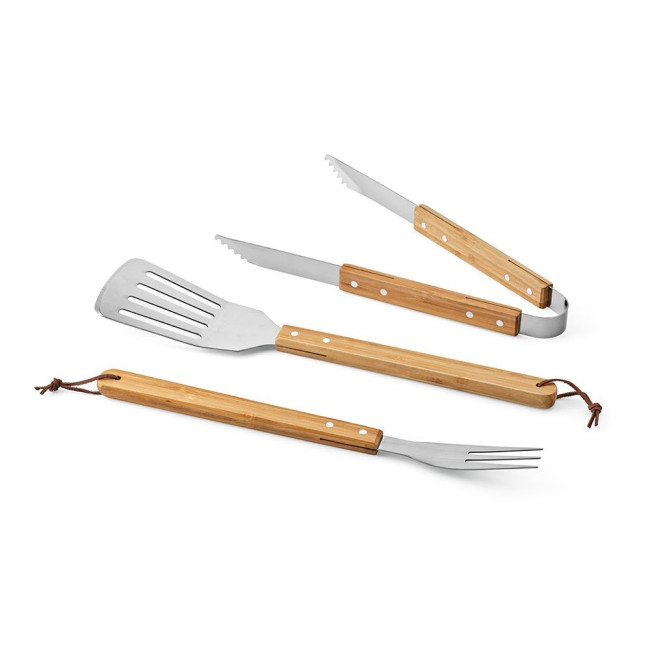 Promotional Turner Barbecue Set Bamboo - Image 1