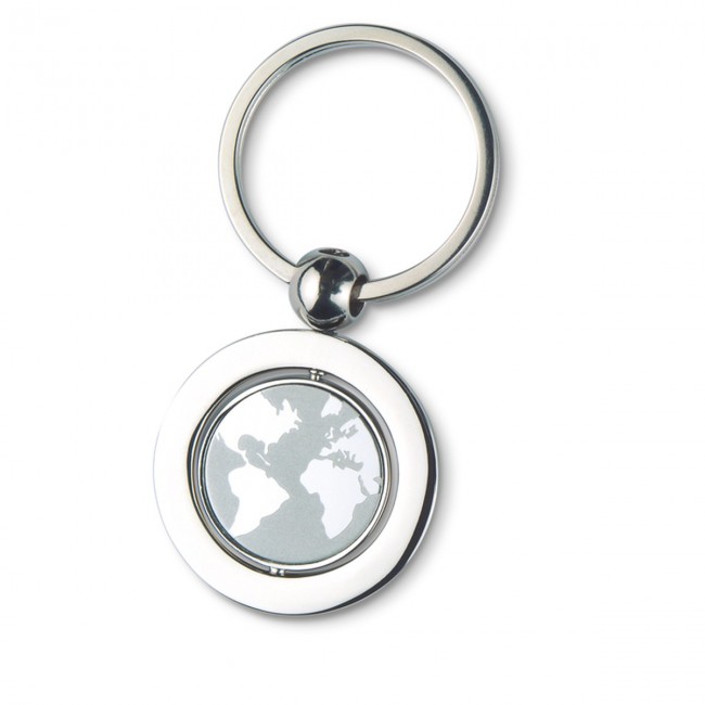 Promotional Globe Metal Keyring - Image 3