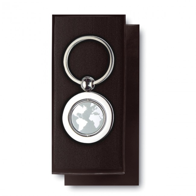 Promotional Globe Metal Keyring - Image 1