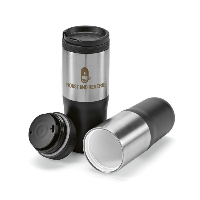 Promotional Orange Travel Cup Recycled Stainless Steel 600ml