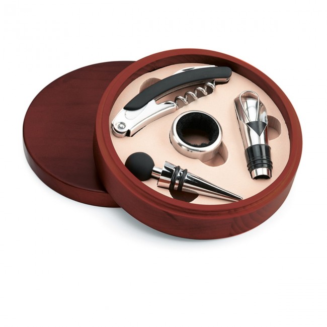 Promotional Wine set in wooden box - Image 2