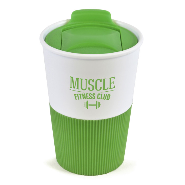 Promotional Rubber Base Plastic Take Out Mug 330ml - Image 4