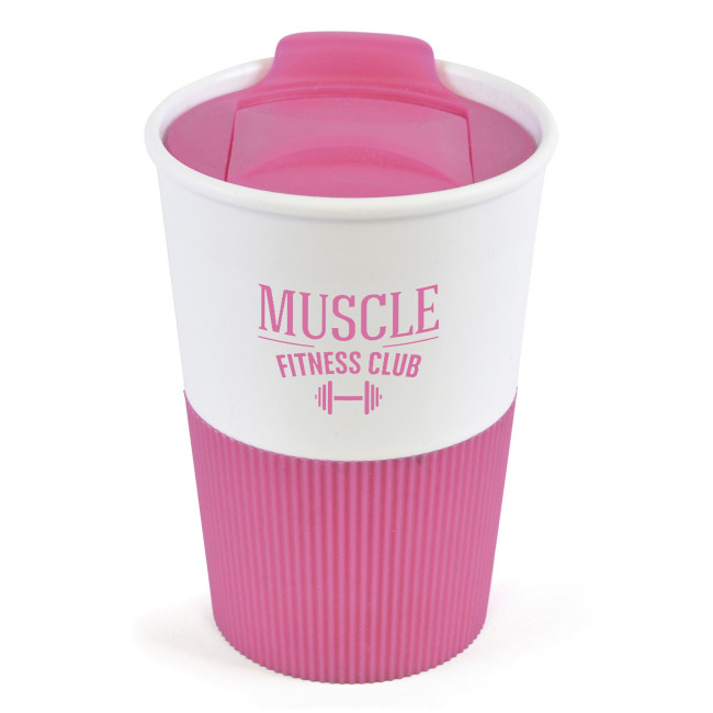 Promotional Rubber Base Plastic Take Out Mug 330ml - Image 7